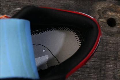 Top-down close-up of the black interior collar and insole area.