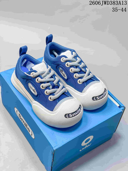 Ocai 002 Smile Blue Low-Top Canvas Sneakers