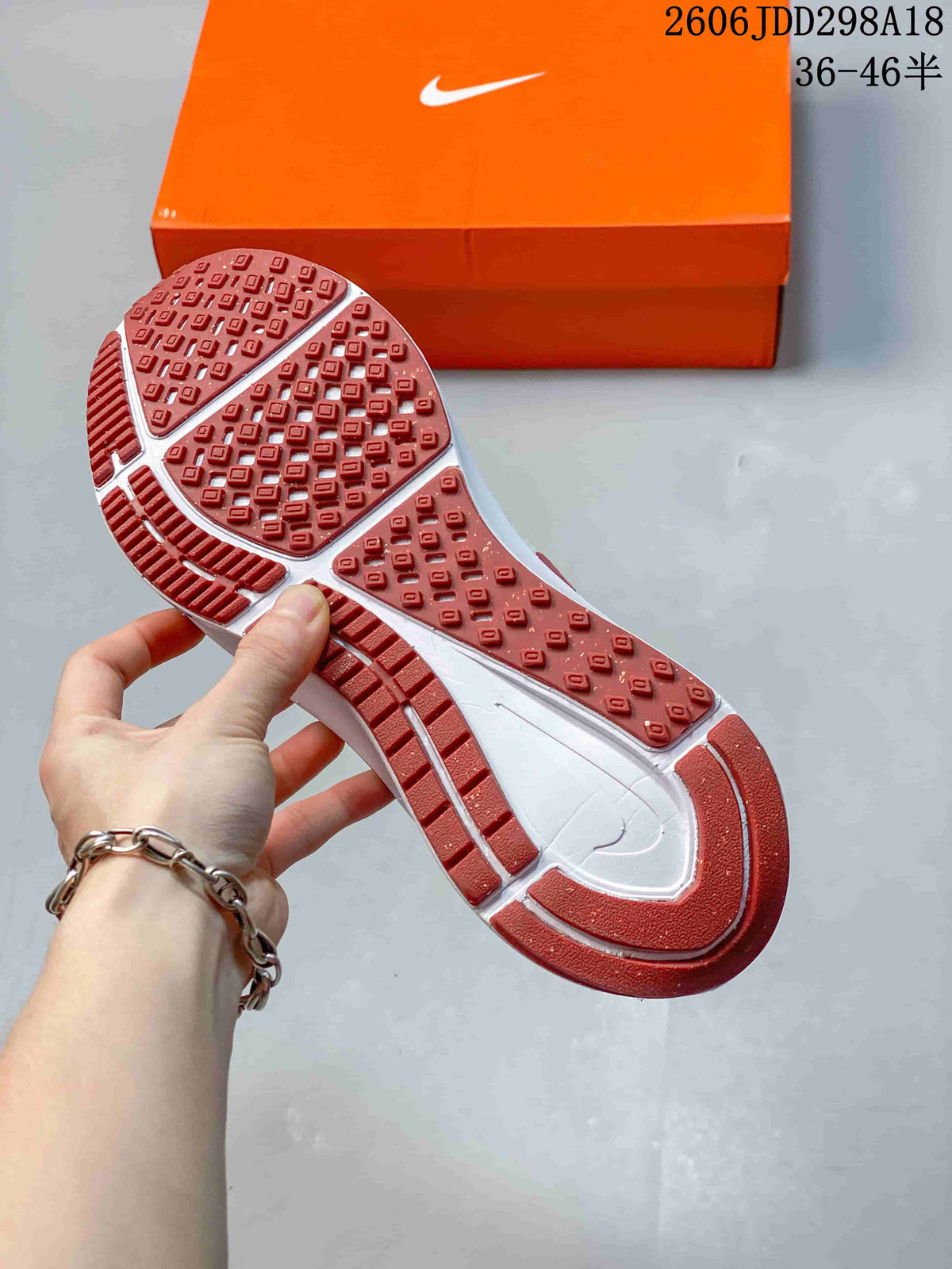 Nike Air Running Shoes in Ivory, Red and Blue