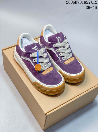 Louis Vuitton Purple Low-Top Lace-Up Sneakers