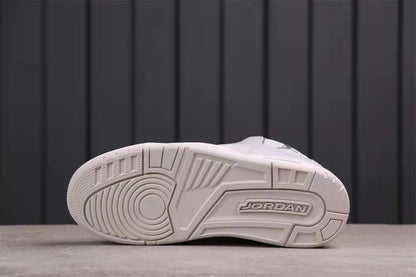 Underside view showing the segmented rubber outsole and Jordan branding.