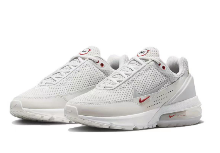 Nike Air Max 270 White and Red Running-Style Sneakers