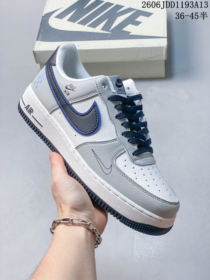Nike Air Force 1 '07 Low White and Navy Sneakers