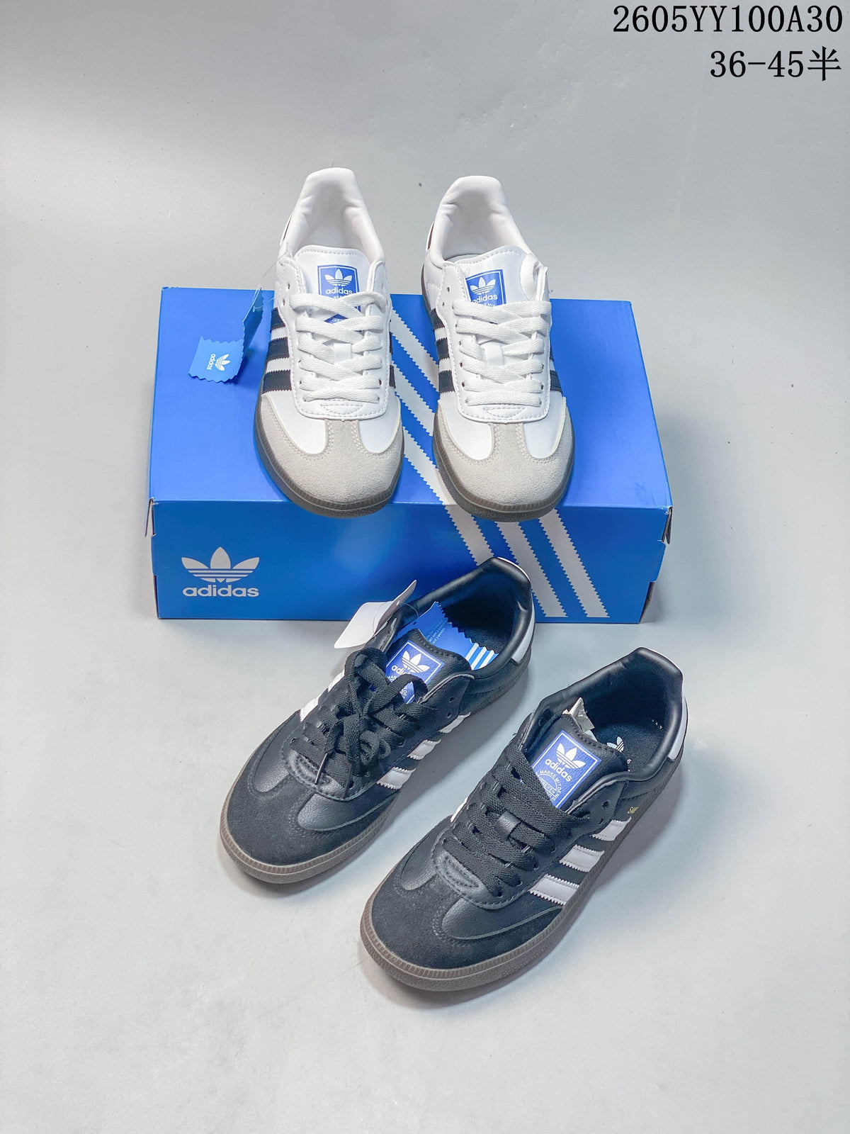 Adidas Samba OG Low-Top Sneakers in White and Grey