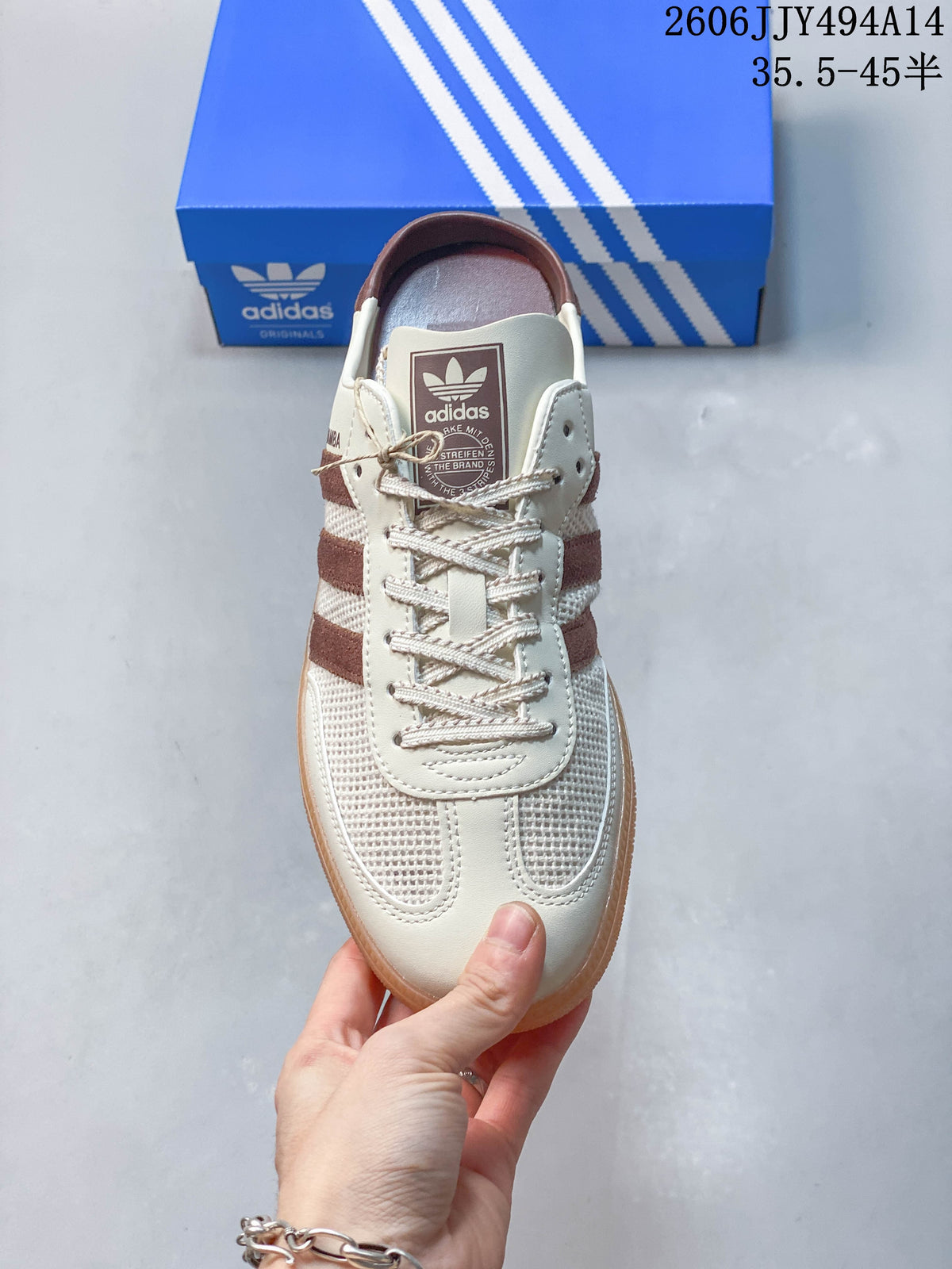 adidas Samba Mule Sneakers Cream Brown Gum Sole