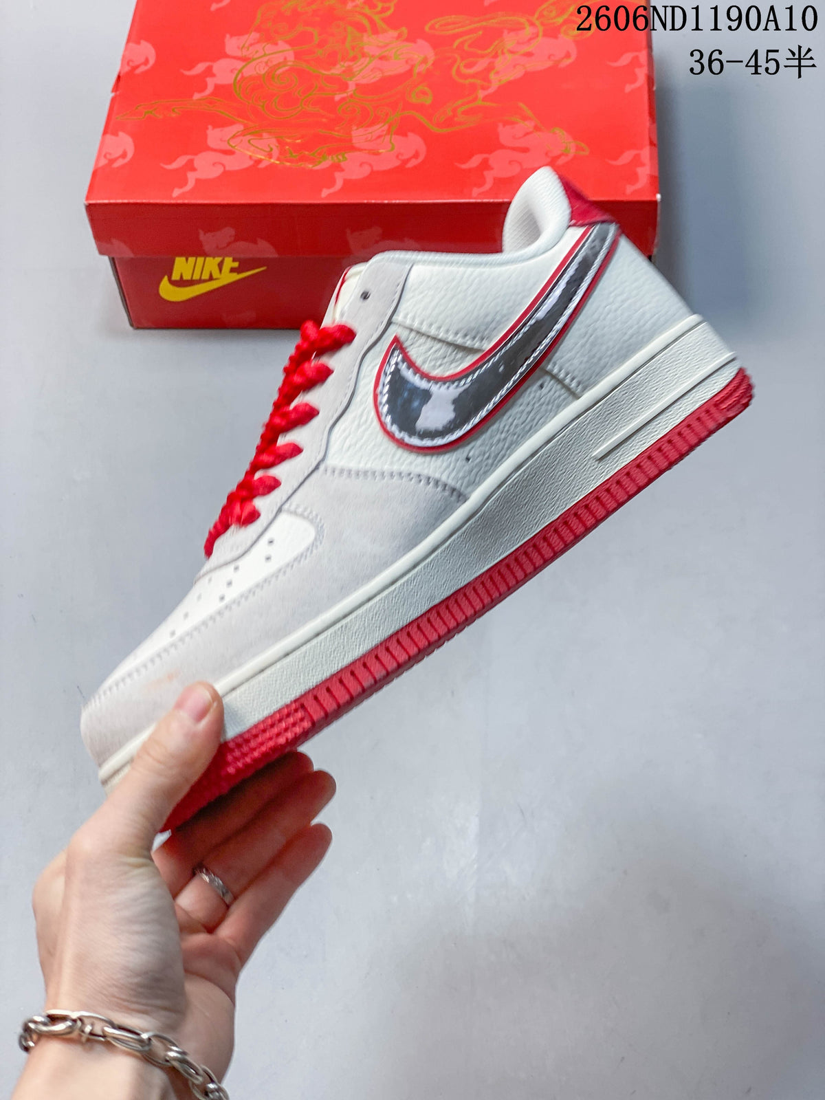 Nike Air Force 1 '07 Low Red and White Sneakers CS5288-722