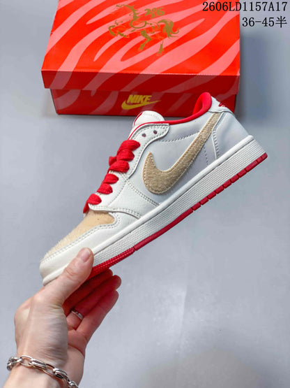 Jordan Air Jordan 1 Low Cream Red Sneakers