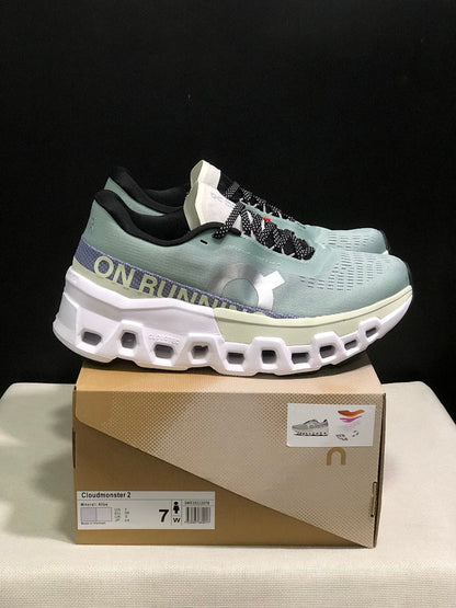 On Cloudmonster 2 Running Shoes, Mineral Aloe