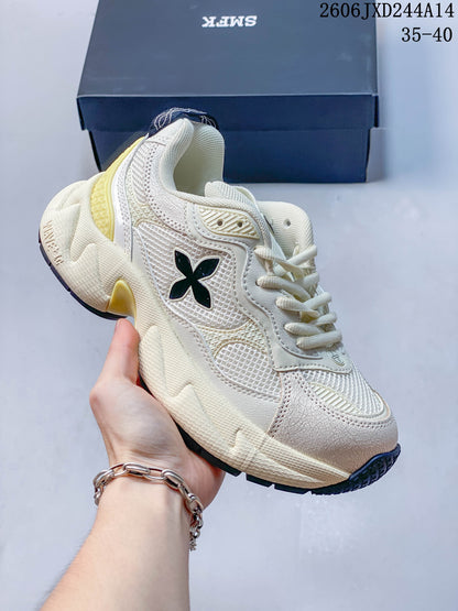 SMFK Future Ripple Low-Top Sneakers, Ivory and Black