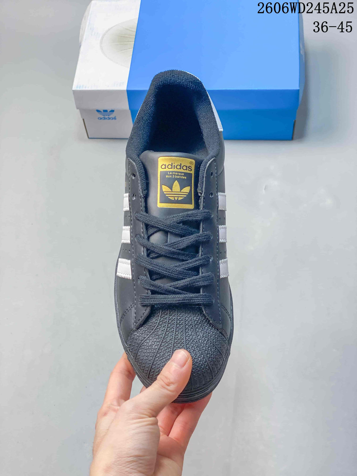 adidas Superstar Dark Gray Sneakers with White Stripes