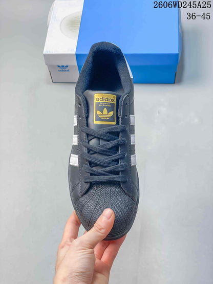 adidas Superstar Dark Gray Sneakers with White Stripes