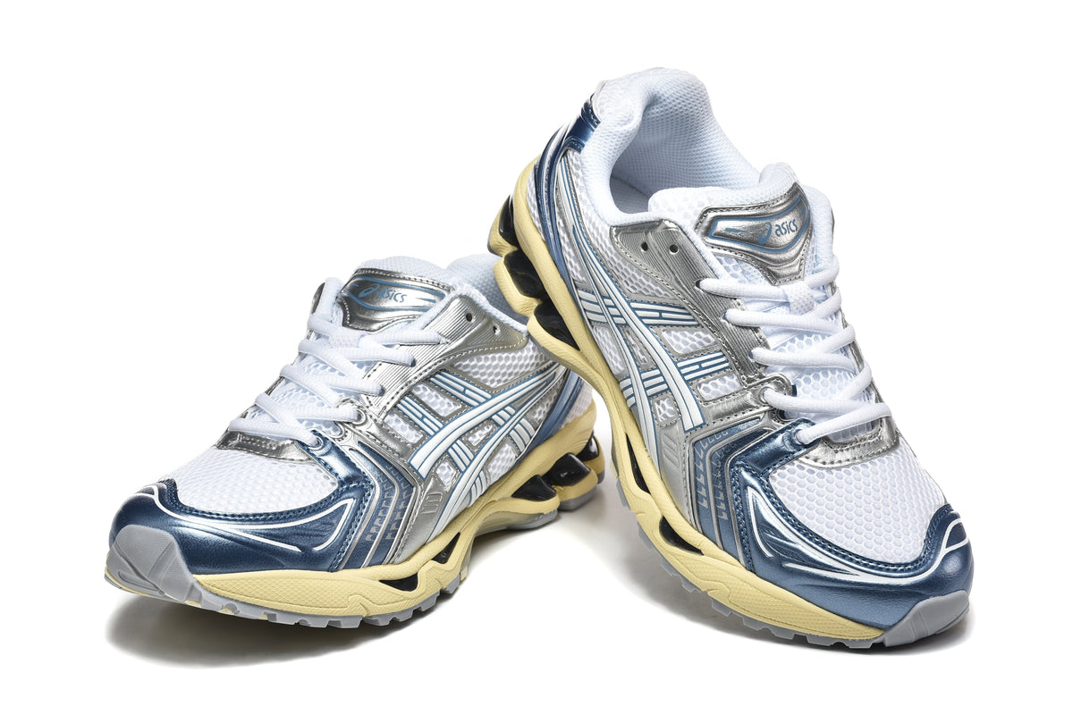 ASICS Gel-Kayano 14 Sneakers in Blue, Silver and White