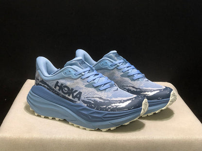 HOKA Stinson 7 Trail Running Shoes, Blue Pattern