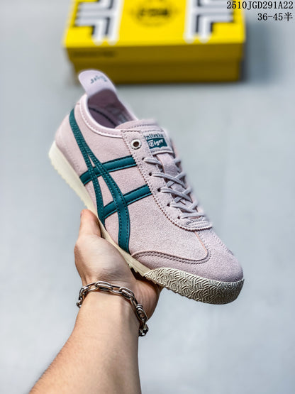 Onitsuka Tiger Pink and Teal Lace-Up Sneakers