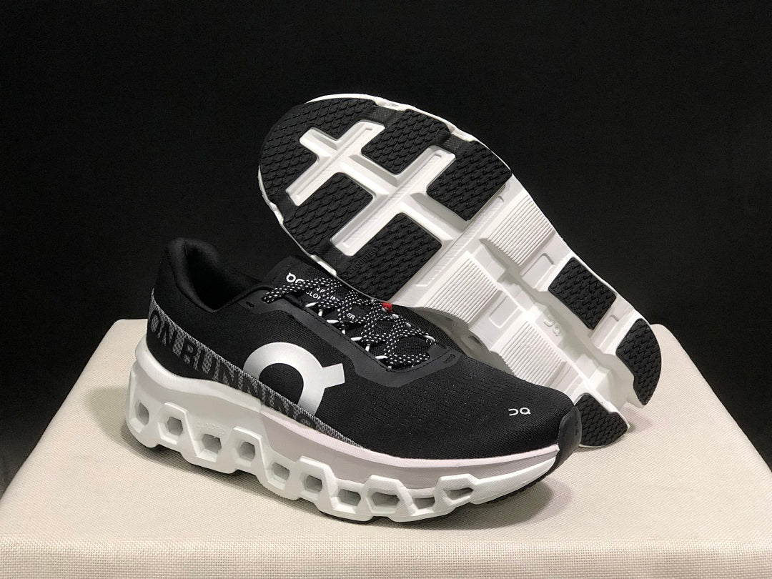 On Cloudmonster 2 Black White Running Shoes