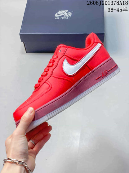 Nike Air Force 1 Low Red Sneakers with White Swoosh