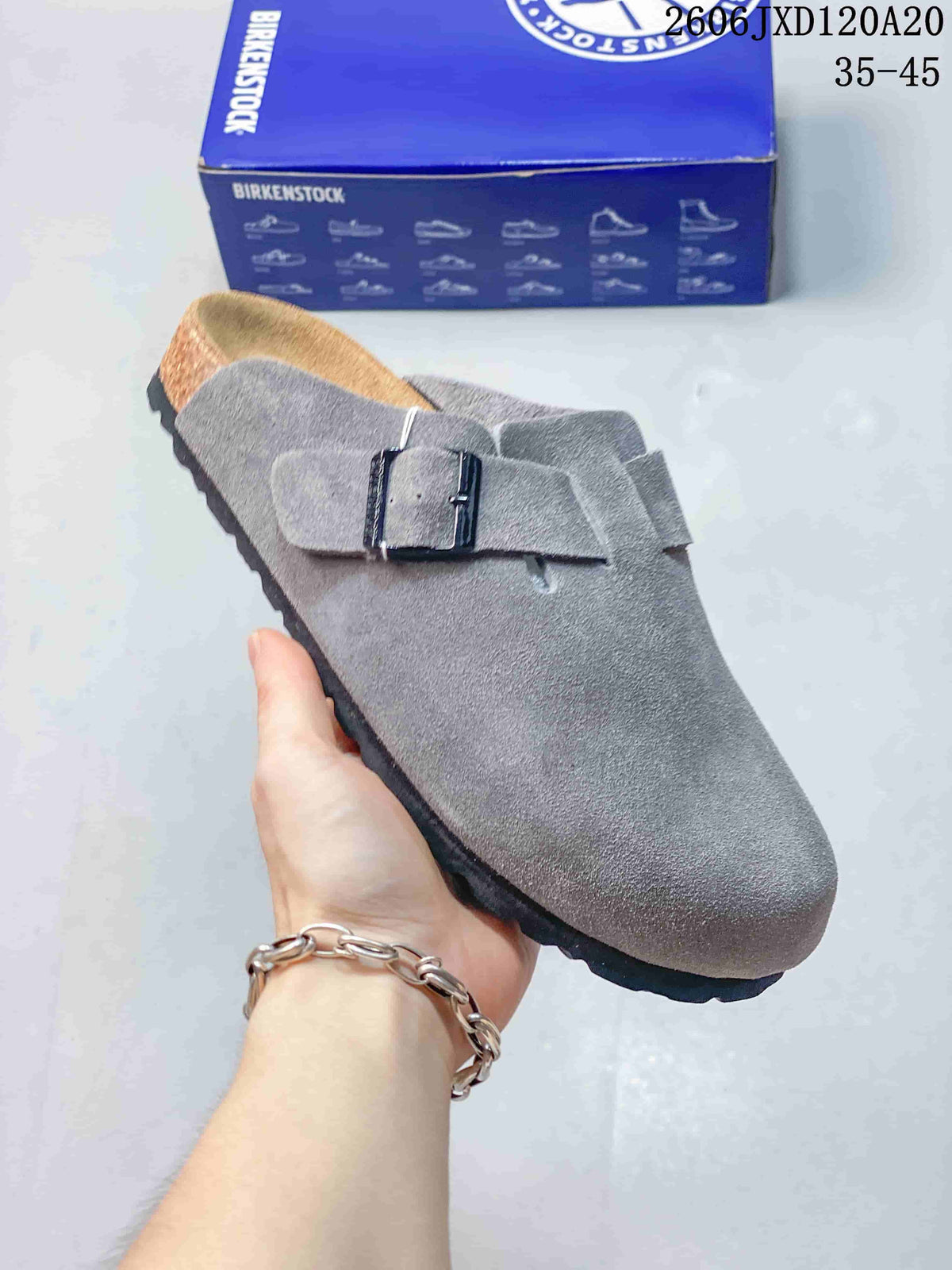 Birkenstock Boston Suede Clog in Gray