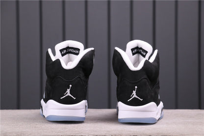 Rear view showing the padded collars, heel Jordan logos, and white midsoles.
