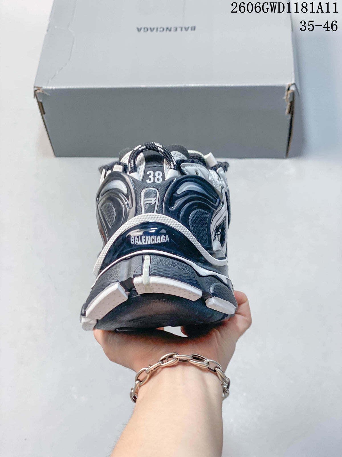 Balenciaga Runner Gradient Low-Top Sneakers, White and Navy