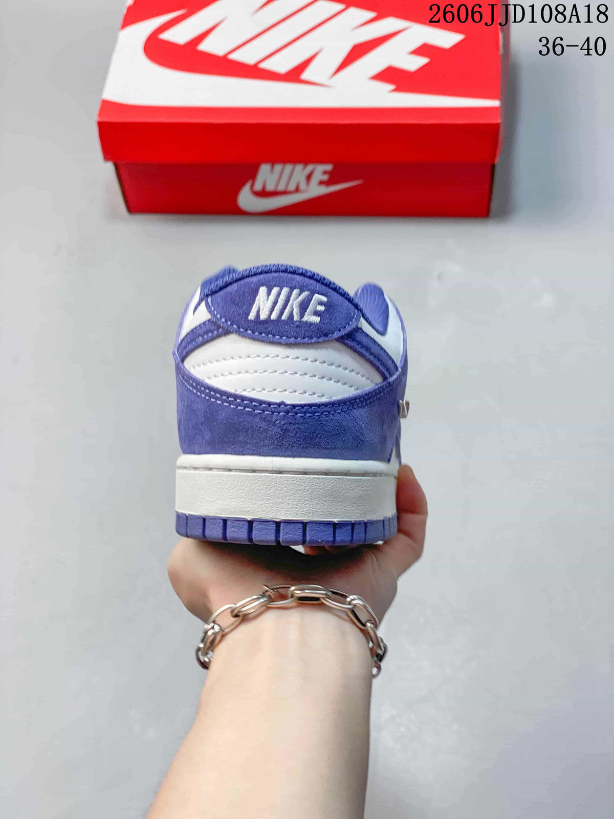 Nike SB Dunk Low Pro Purple and White Sneakers