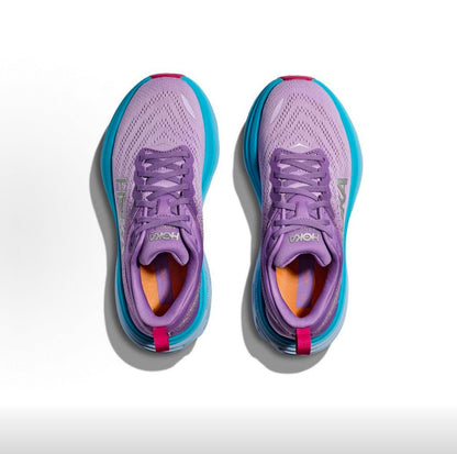 HOKA Bondi 8 Running Sneakers in Purple and Blue