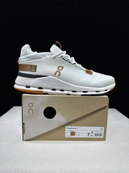 On Cloudnova 2 Sneakers, Ivory and Brown