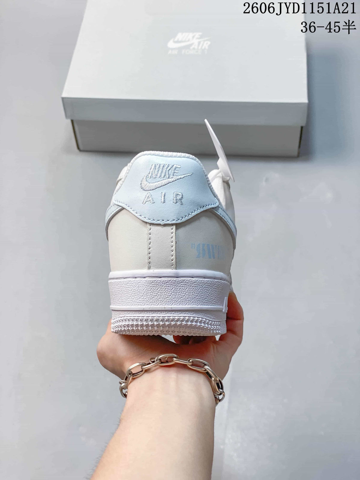 Nike Air Force 1 Low White and Light Gray Sneakers