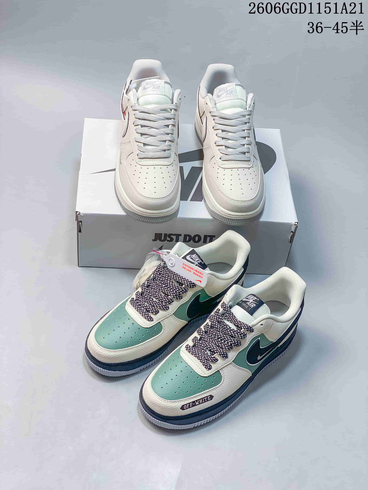 Nike Air Force 1 Low Sneakers in Cream and Ice Blue
