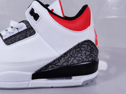 Air Jordan 3 Retro SE White Cement Fire Red Sneakers