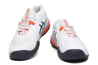 ASICS White and Orange Court Sneakers