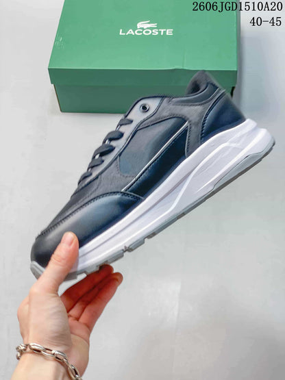 Lacoste 611140ASEQQ Grey and Navy Low-Top Sneakers