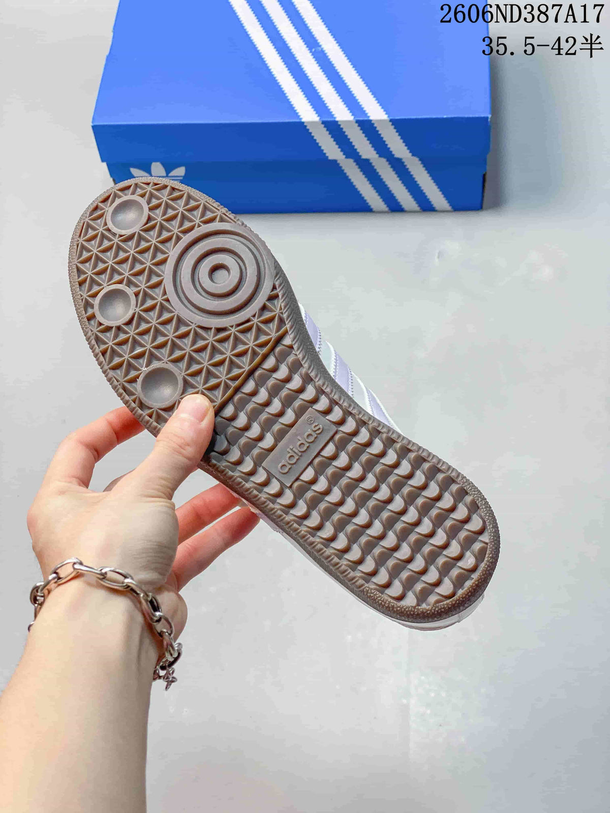 Adidas Samba Jane White Sneakers with Hook-and-Loop Strap