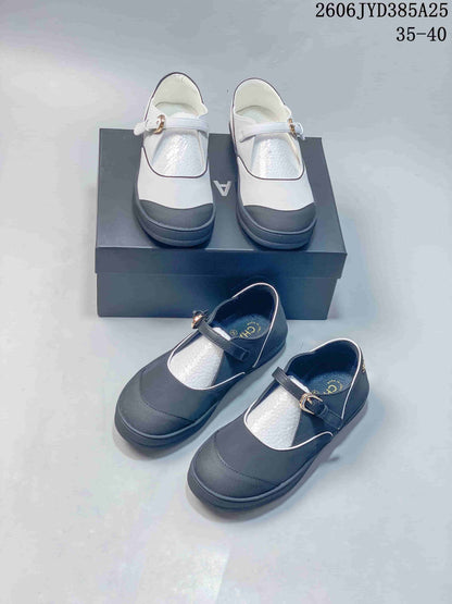 Chanel Coco Beach 26M Mary Jane Flats, Black and White