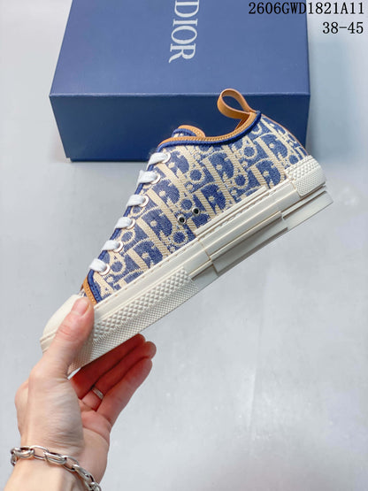 Dior B23 Low-Top Sneakers in Blue and Beige