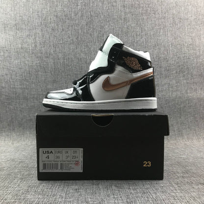 Side-profile product photo with the sneaker positioned on a black shoebox; box label shows USA 4 and EURO 36.