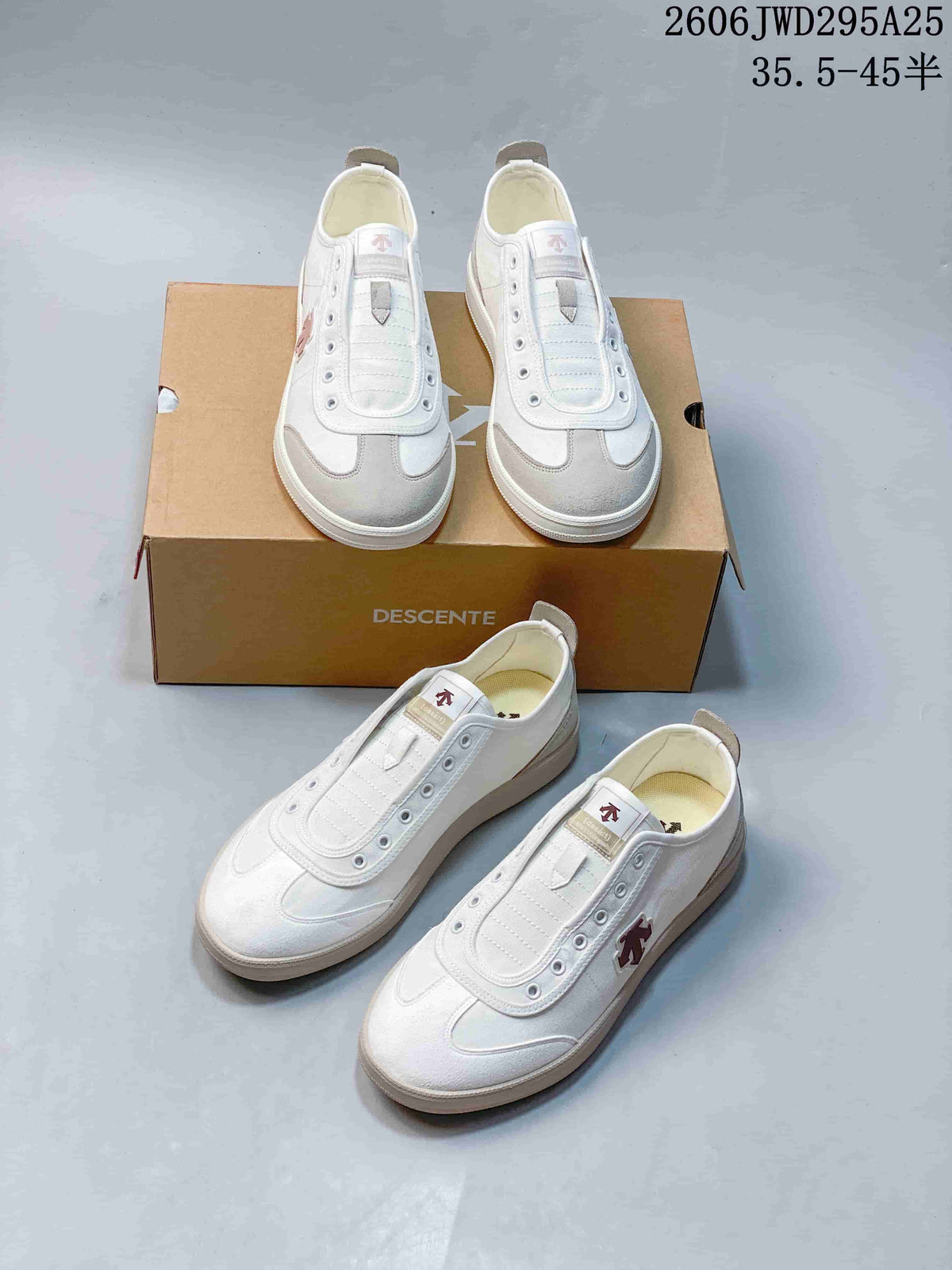 Descente CHRON Low-Top Sneakers in White and Gray