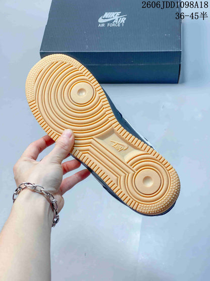 Nike Air Force 1 Low Sneakers Navy White Gum Sole