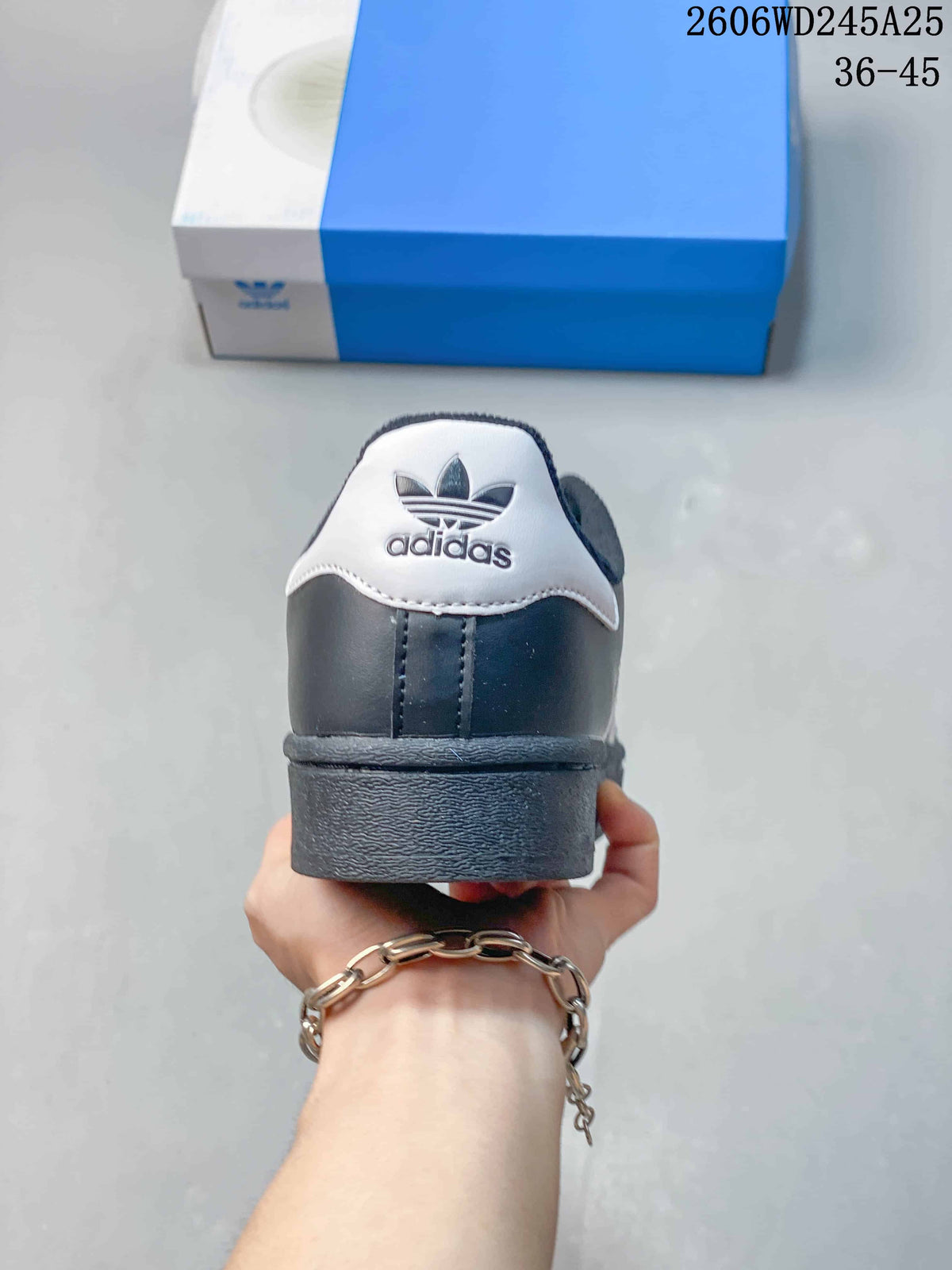 adidas Superstar Dark Gray Sneakers with White Stripes