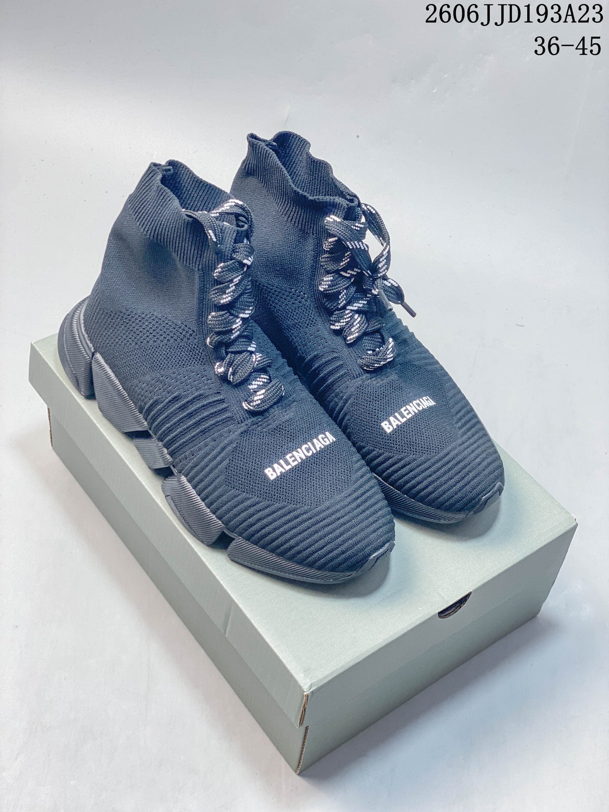 Balenciaga Sock-Style Sneakers in Navy