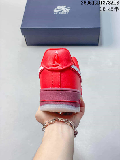 Nike Air Force 1 Low Red Sneakers with White Swoosh