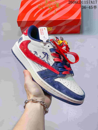 Jordan Air Jordan 1 Low White Multicolor Graphic Sneakers