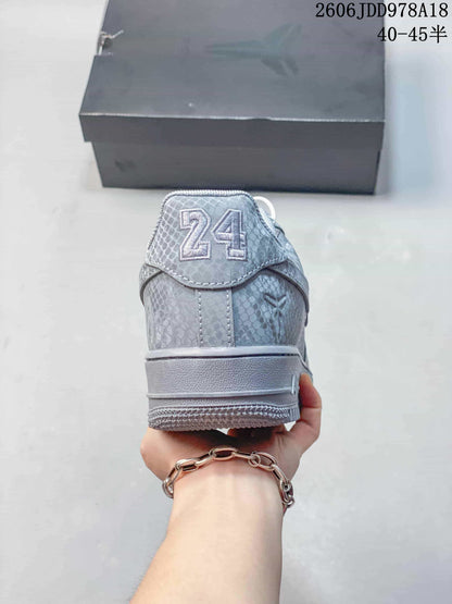 Nike Air Force 1 Low Sneakers, Gray Pattern, Style 611270ASWPR