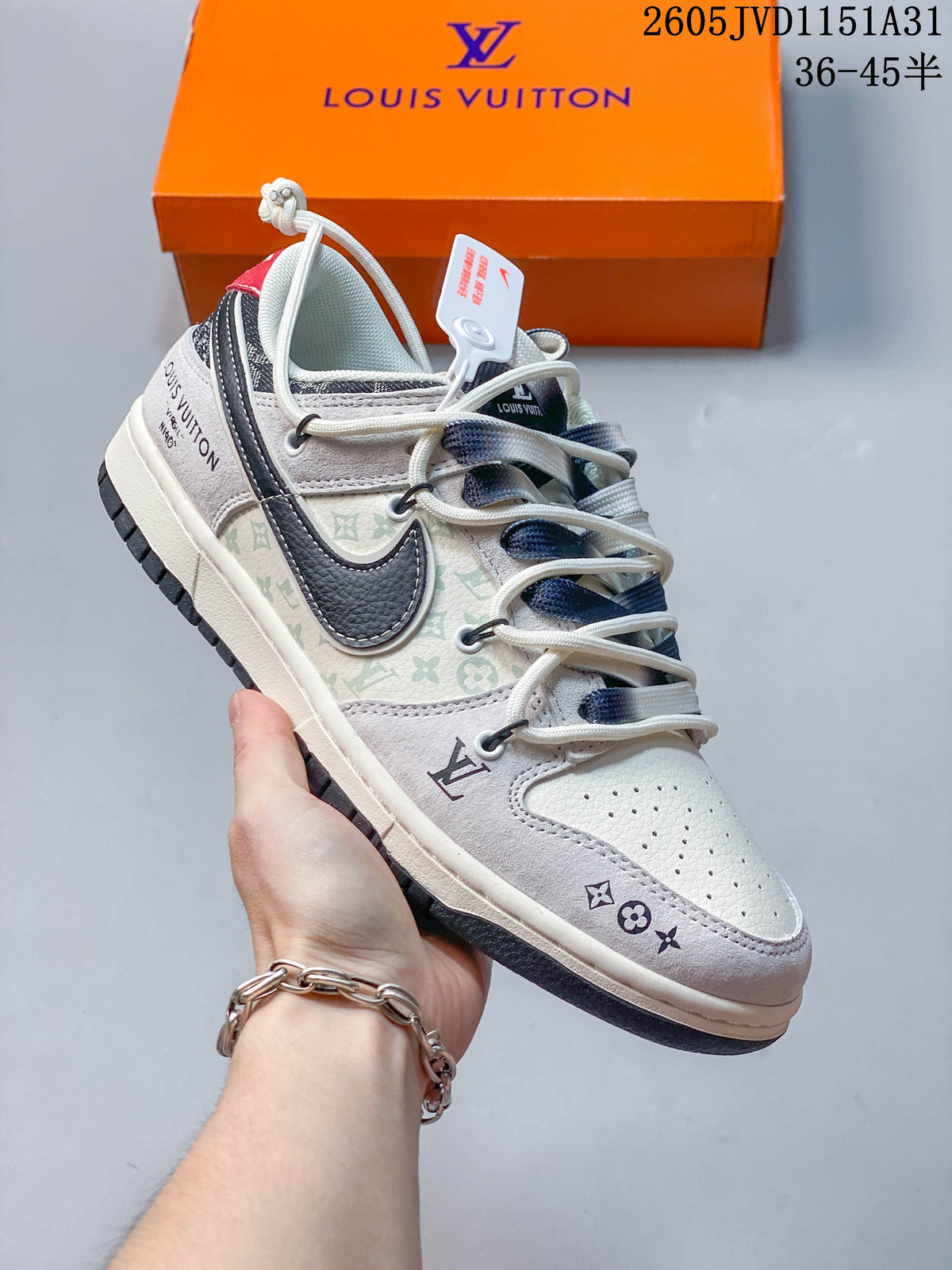 Nike SB Dunk Low Louis Vuitton-Style Sneakers