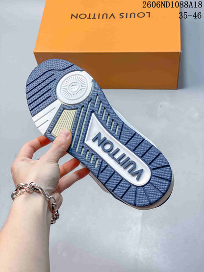 Louis Vuitton Trainer Low-Top Sneakers White Blue