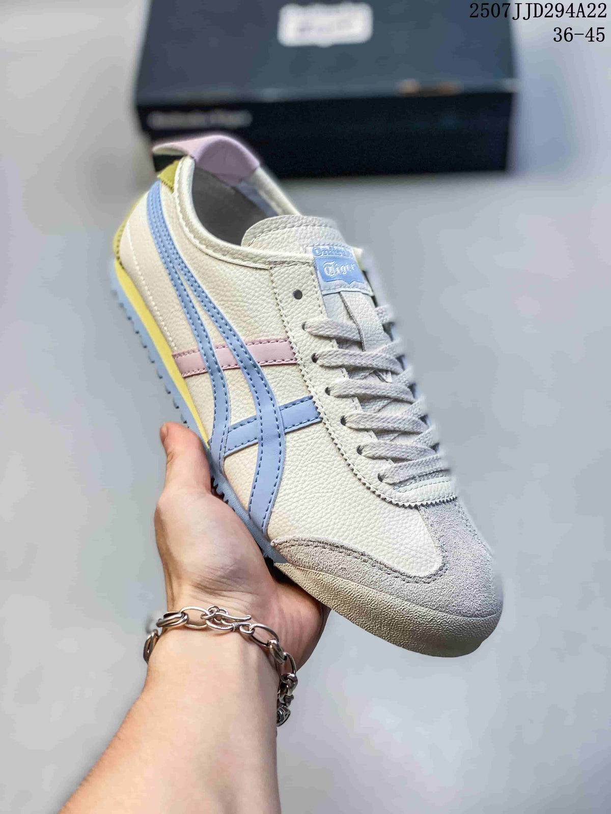 Onitsuka Tiger Mexico 66 Deluxe Sneakers in Cream and Blue