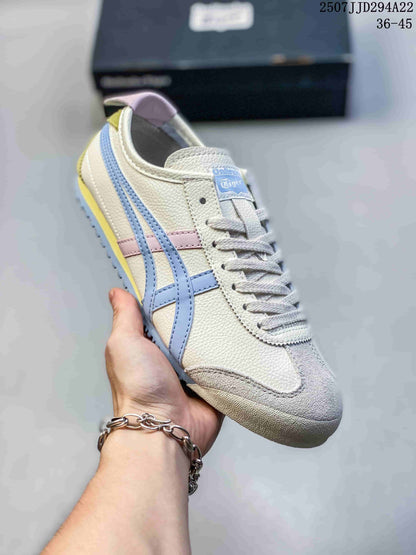 Onitsuka Tiger Mexico 66 Deluxe Sneakers in Cream and Blue