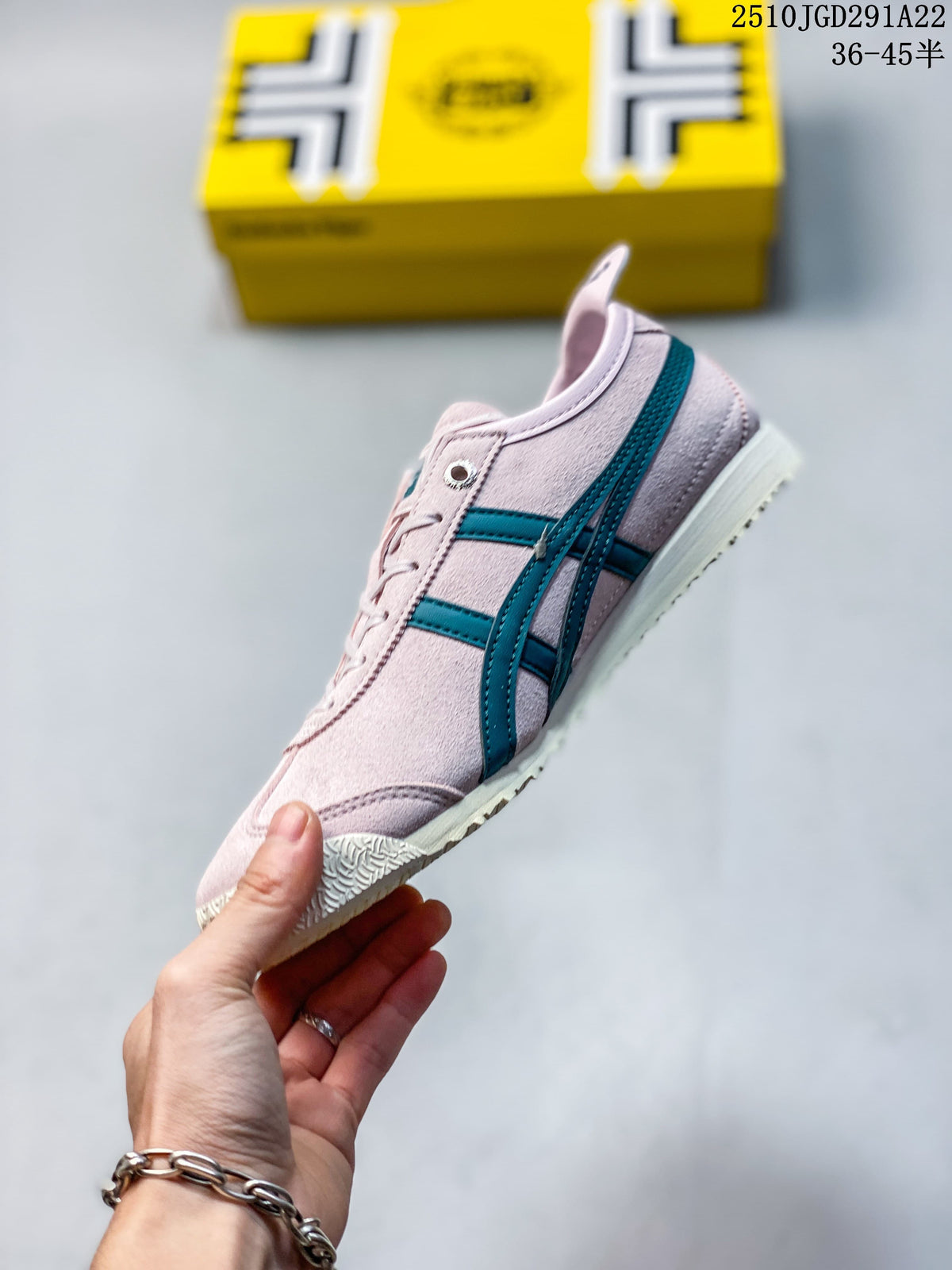 Onitsuka Tiger Pink and Teal Lace-Up Sneakers