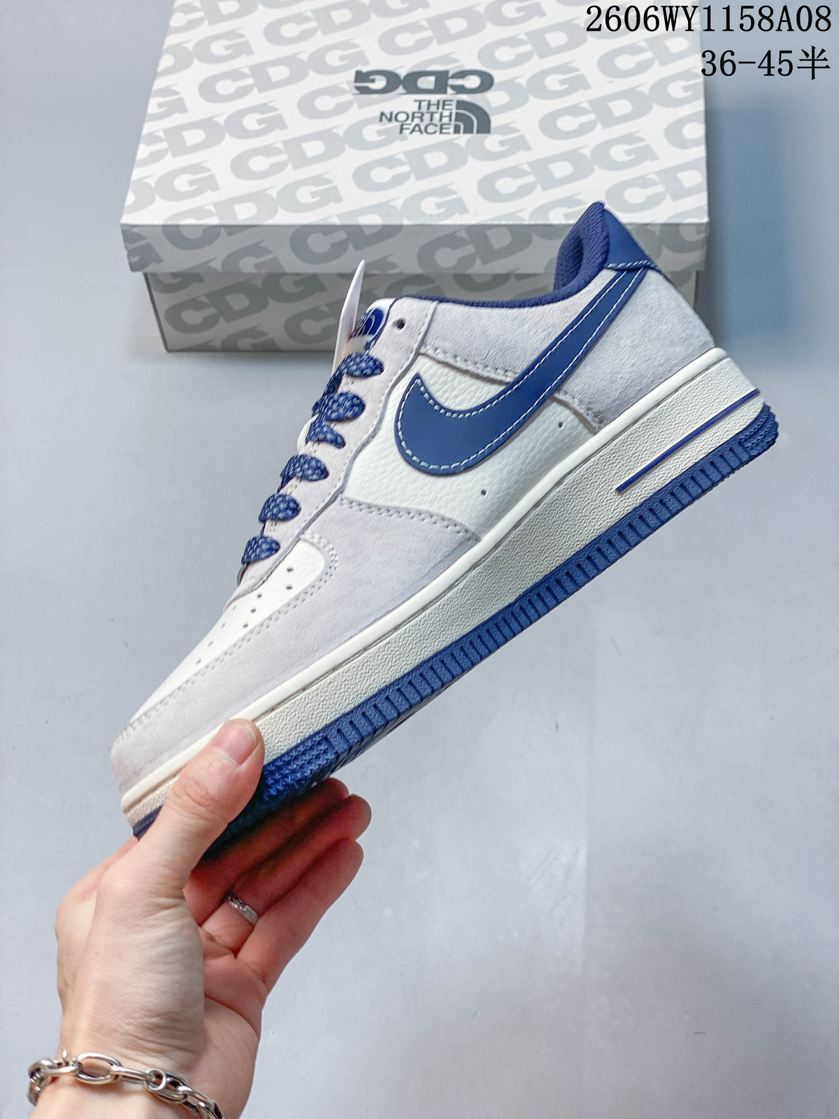 Nike Air Force 1 '07 Low Grey and Blue Sneakers