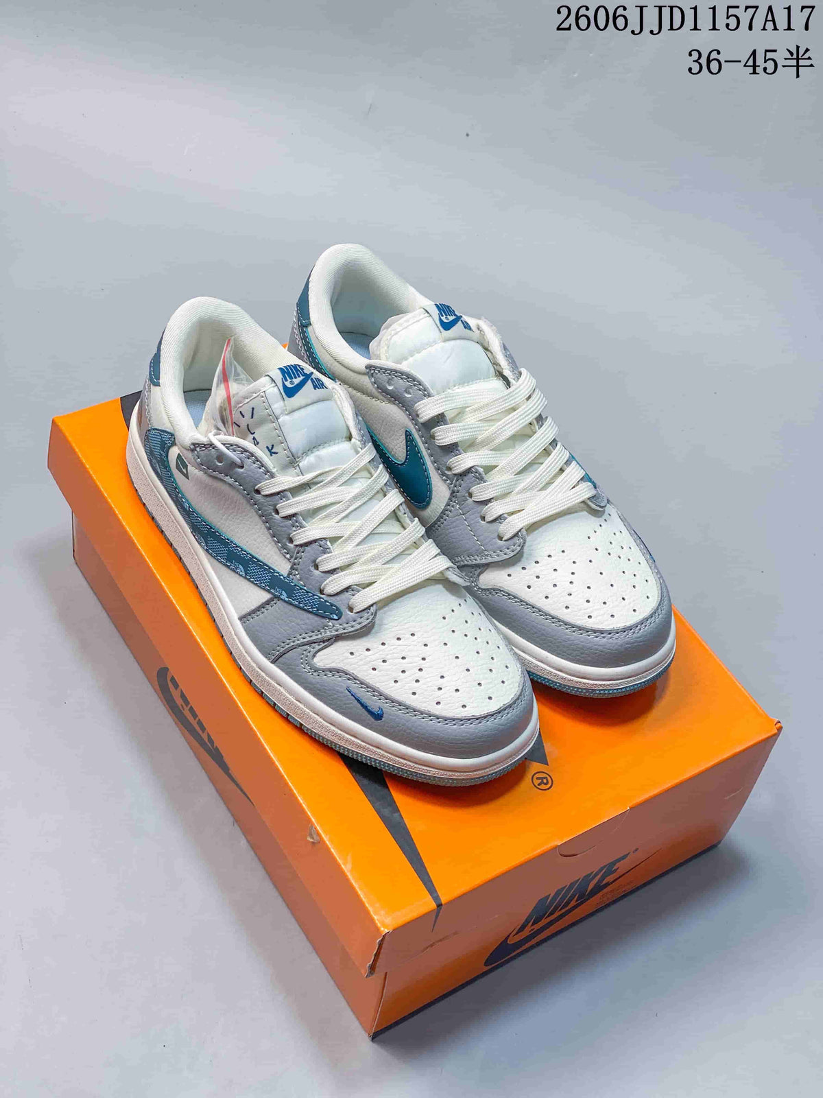 Jordan Air Jordan 1 Low White Grey Blue Sneakers