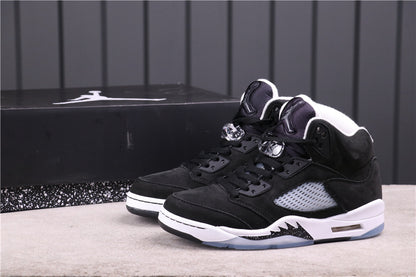Pair of black and white Jordan high-top sneakers shown from a front three-quarter angle.
